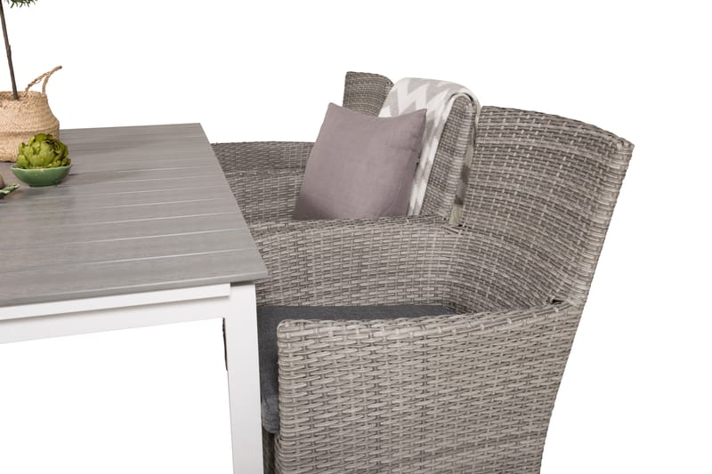Ruokailuryhmä Levels Jatk 160-240 cm 6 Malin tuolia - Harmaa - Puutarhakalusteet - Ulkoryhmä - Ruokailuryhmät ulos
