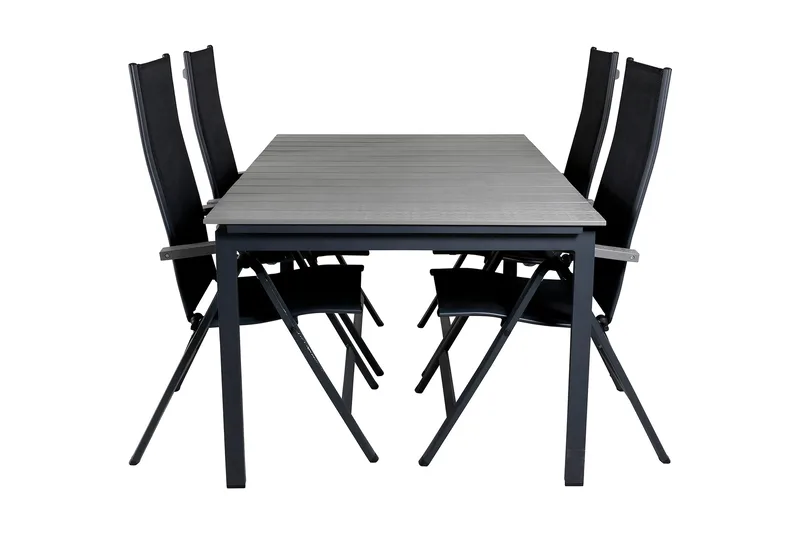 Ruokailuryhmä Levels Jatk 160 cm 4 Albany tuolia, Ruskea/Valkoinen