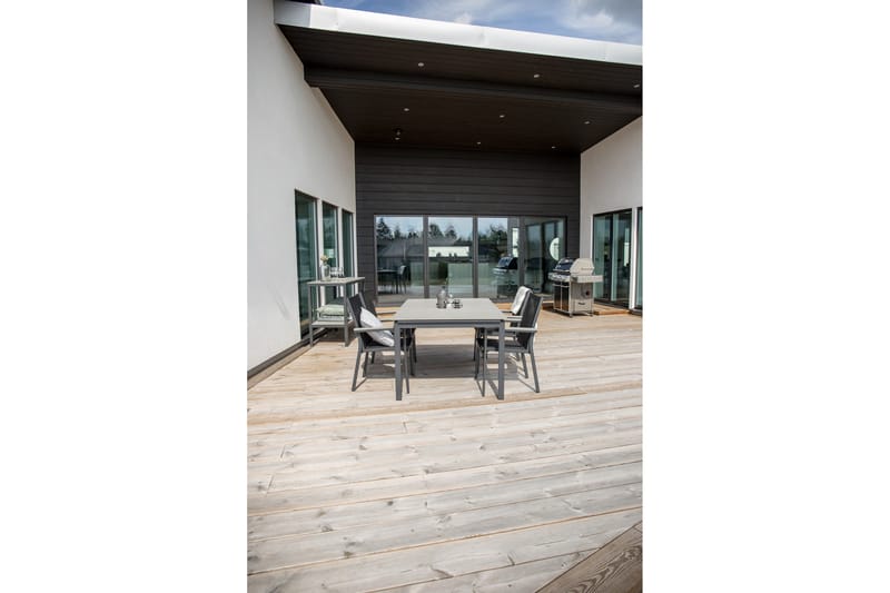 Ruokailuryhmä Levels Jatk 160 cm 4 Parma tuolia - Musta/Harmaa - Puutarhakalusteet - Ulkoryhmä - Ruokailuryhmät ulos