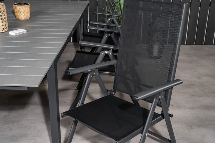 Ruokailuryhmä Levels Jatk 160 cm 6 Break tuolia Musta/Harmaa - Venture Home - Ruokailuryhmät ulos