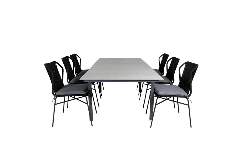 Ruokailuryhmä Levels Jatk 160 cm 6 Julian tuolia, Harmaa/Musta