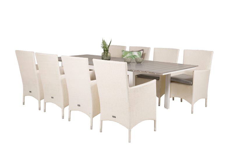 Ruokailuryhmä Levels Jatk 160 cm 8 Malin tuolia - Antrasiitti - Puutarhakalusteet - Ulkoryhmä - Ruokailuryhmät ulos