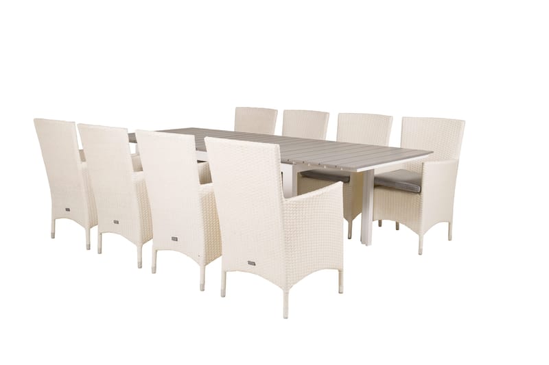 Ruokailuryhmä Levels Jatk 160 cm 8 Malin tuolia - Antrasiitti - Puutarhakalusteet - Ulkoryhmä - Ruokailuryhmät ulos