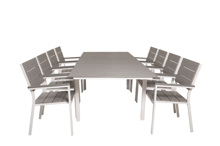 Ruokailuryhmä Levels Jatk 160 cm 8 tuolia Valkoinen/Harmaa - Venture Home - Ruokailuryhmät ulos