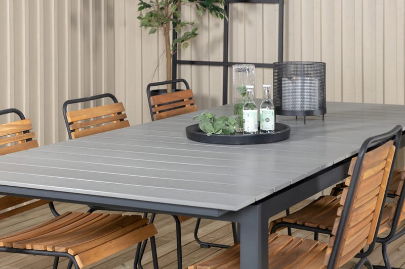 Ruokailuryhmä Levels Jatk 224-324 cm 6 Bois tuolia Musta - Venture Home - Puutarhakalusteet - Ulkoryhmä - Ruokailuryhmät ulos