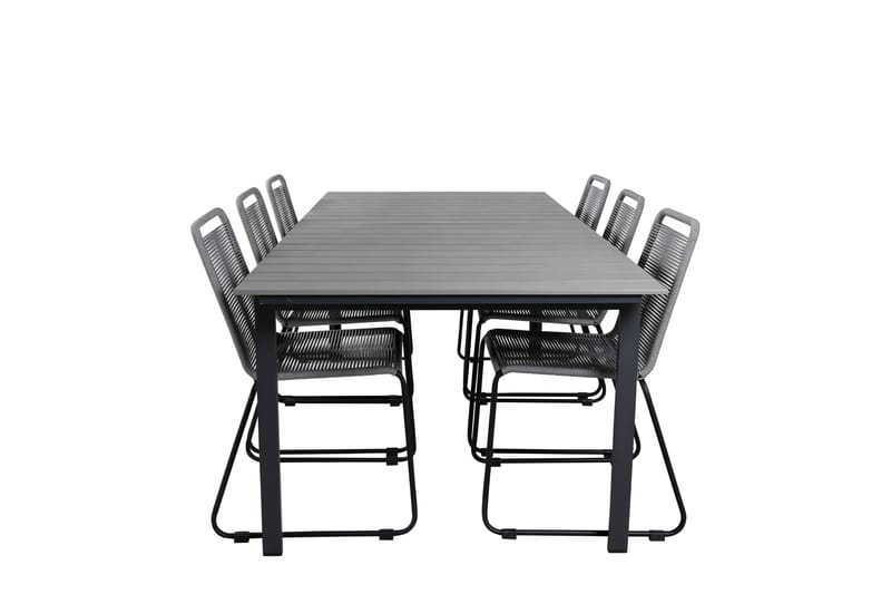 Ruokailuryhmä Levels Jatk 224-324 cm 6 Lindos tuolia Musta - Venture Home - Puutarhakalusteet - Ulkoryhmä - Ruokailuryhmät ulos