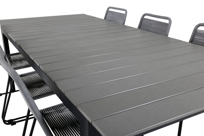 Ruokailuryhmä Levels Jatk 224-324 cm 6 Lindos tuolia Musta - Venture Home - Puutarhakalusteet - Ulkoryhmä - Ruokailuryhmät ulos