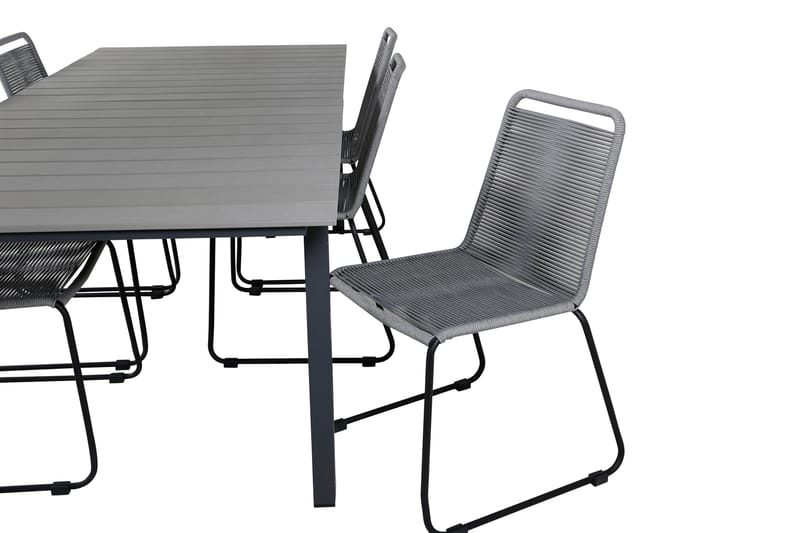 Ruokailuryhmä Levels Jatk 224-324 cm 6 Lindos tuolia Musta - Venture Home - Puutarhakalusteet - Ulkoryhmä - Ruokailuryhmät ulos