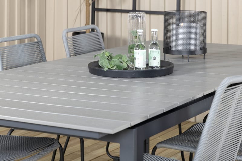 Ruokailuryhmä Levels Jatk 224-324 cm 6 Lindos tuolia Musta - Venture Home - Puutarhakalusteet - Ulkoryhmä - Ruokailuryhmät ulos