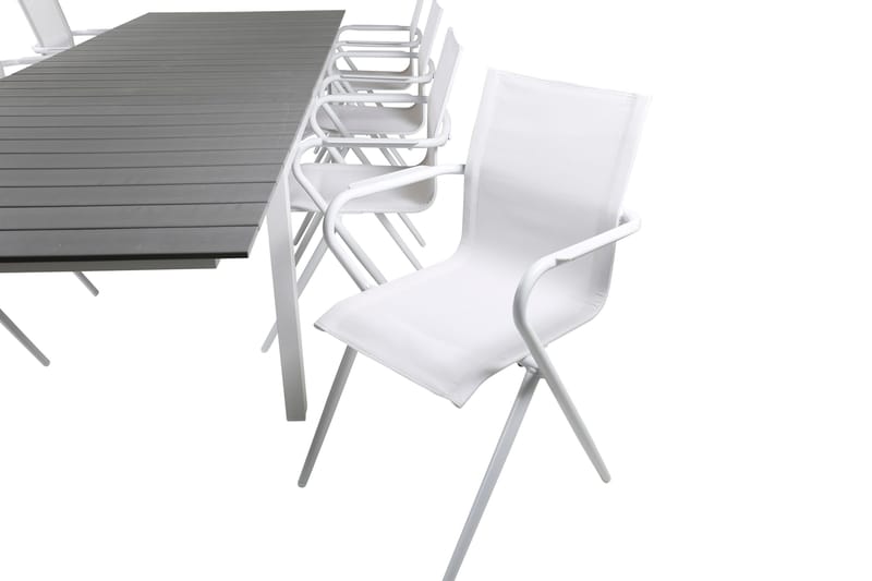 Ruokailuryhmä Levels Jatk 229 cm 8 Alina tuolia - Musta/Harmaa - Puutarhakalusteet - Ulkoryhmä - Ruokailuryhmät ulos