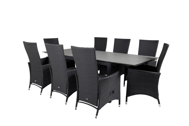 Ruokailuryhmä Levels Jatket 160-240 cm 8 Padova tuolia, Luonnonväri