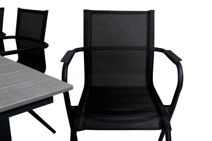 Ruokailuryhmä Levels Jatkett 160-240 cm 6 Alina tuolia Musta - Venture Home - Ruokailuryhmät ulos