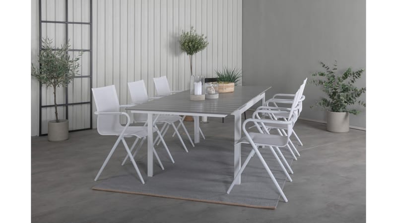 Ruokailuryhmä Levels Jatkett 160-240 cm 6 Alina tuolia - Musta - Puutarhakalusteet - Ulkoryhmä - Ruokailuryhmät ulos