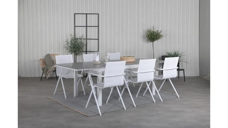 Ruokailuryhmä Levels Jatkett 160-240 cm 6 Alina tuolia, Musta