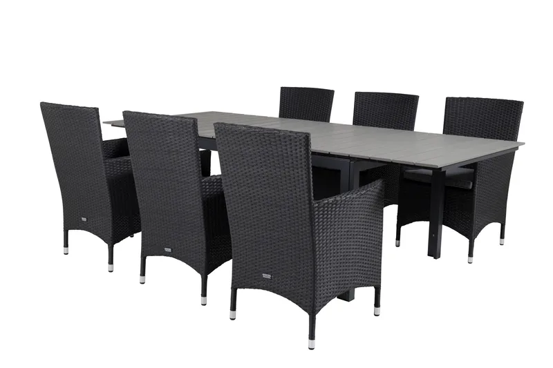 Ruokailuryhmä Levels Jatkett 160-240 cm 6 Malin tuolia, Luonnonväri