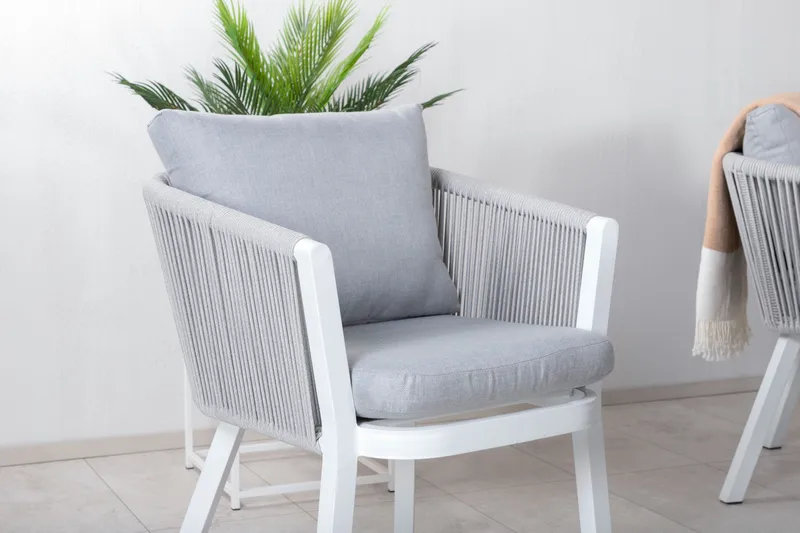 Ruokailuryhmä Levels Jatkett 160-240 cm 6 Virya tuolia - Harmaa - Puutarhakalusteet - Ulkoryhmä - Ruokailuryhmät ulos