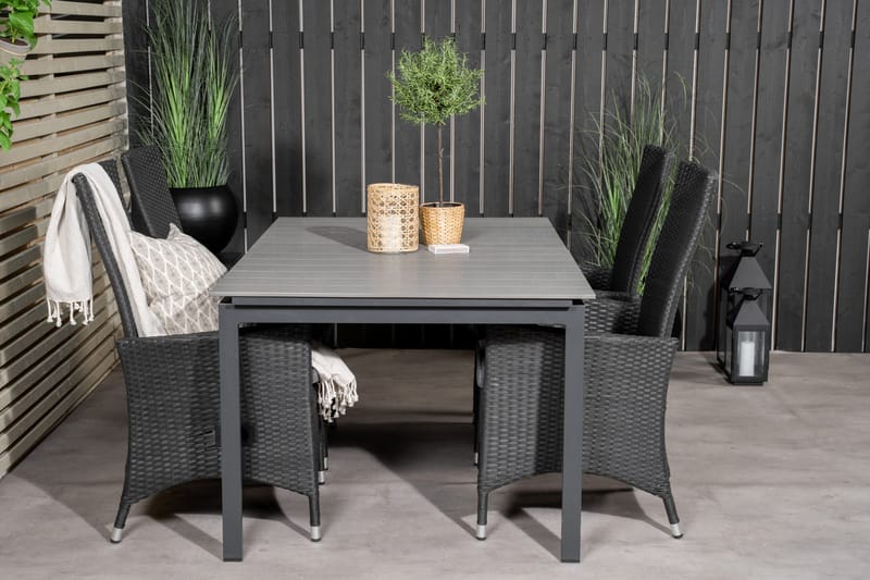 Ruokailuryhmä Levels Jatkettava 160 cm 4 Padova tuolia - Luonnonväri - Puutarhakalusteet - Ulkoryhmä - Ruokailuryhmät ulos