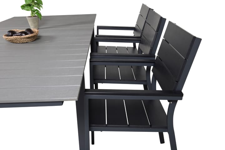 Ruokailuryhmä Levels Jatkettava 160 cm 6 tuolia Musta - Venture Home - Ruokailuryhmät ulos