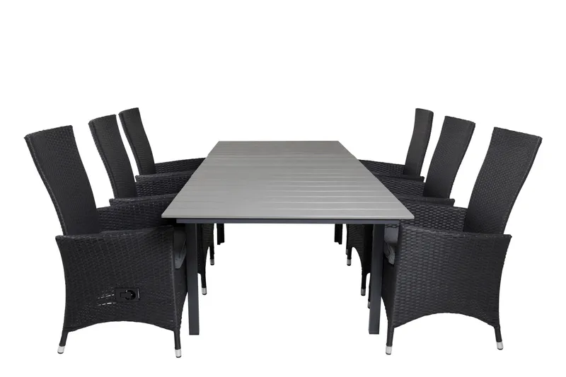 Ruokailuryhmä Levels Jatkettava 160 cm 6 Padova tuolia, Luonnonväri