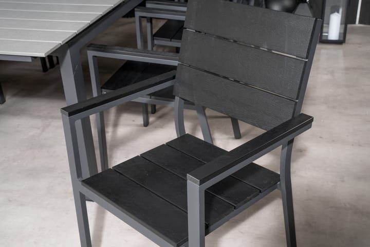 Ruokailuryhmä Levels Jatkettava 160 cm 8 tuolia Musta - Venture Home - Ruokailuryhmät ulos