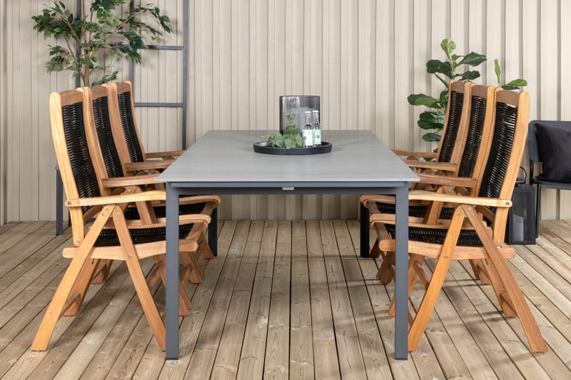 Ruokailuryhmä Levels Jatkettava 224 cm 6 Peter tuolia Beige - Venture Home - Puutarhakalusteet - Ulkoryhmä - Ruokailuryhmät ulos