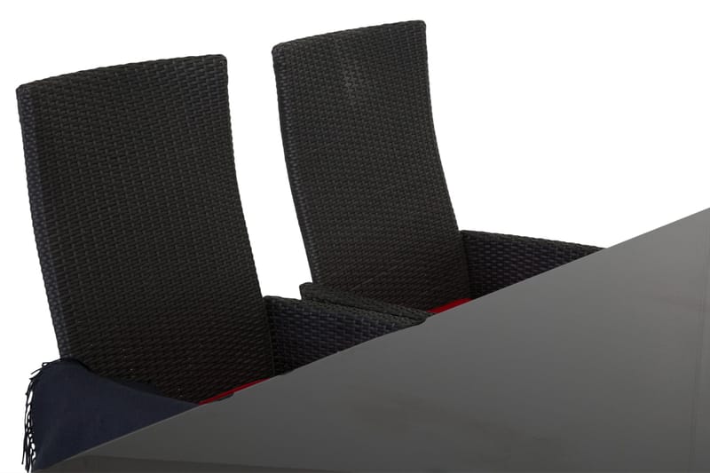 Ruokailuryhmä Majestic 210 cm 6 Jenny tuolia - Musta - Puutarhakalusteet - Ulkoryhmä - Ruokailuryhmät ulos