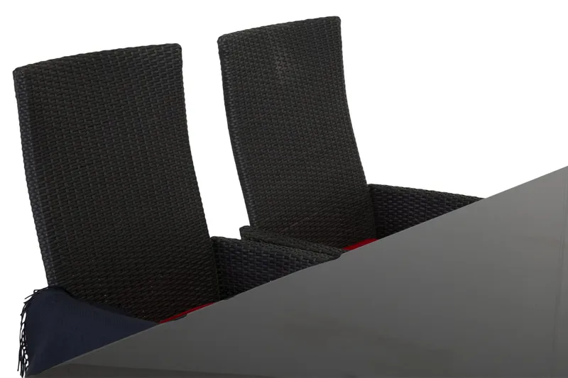 Ruokailuryhmä Majestic 210 cm 6 Jenny tuolia - Musta - Puutarhakalusteet - Ulkoryhmä - Ruokailuryhmät ulos