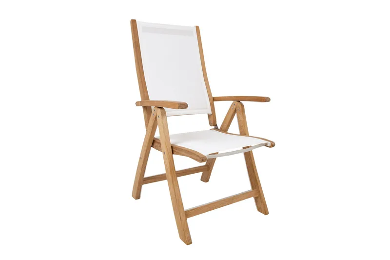 Ruokailuryhmä Maldive 6 Taittotuolilla Luonnonväri/Valkoinen - Puutarhakalusteet - Ulkoryhmä - Ruokailuryhmät ulos