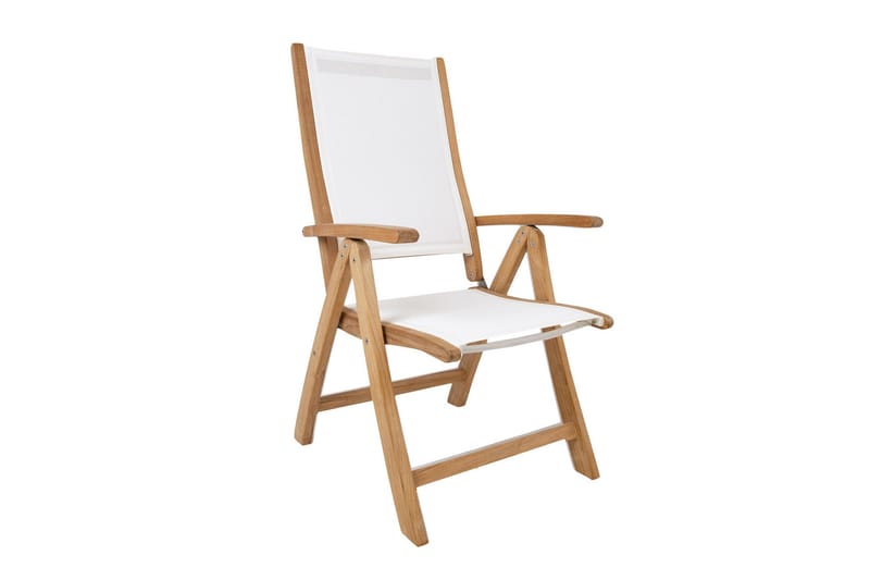 Ruokailuryhmä Maldive 6 Taittotuolilla Luonnonväri/Valkoinen - Puutarhakalusteet - Ulkoryhmä - Ruokailuryhmät ulos