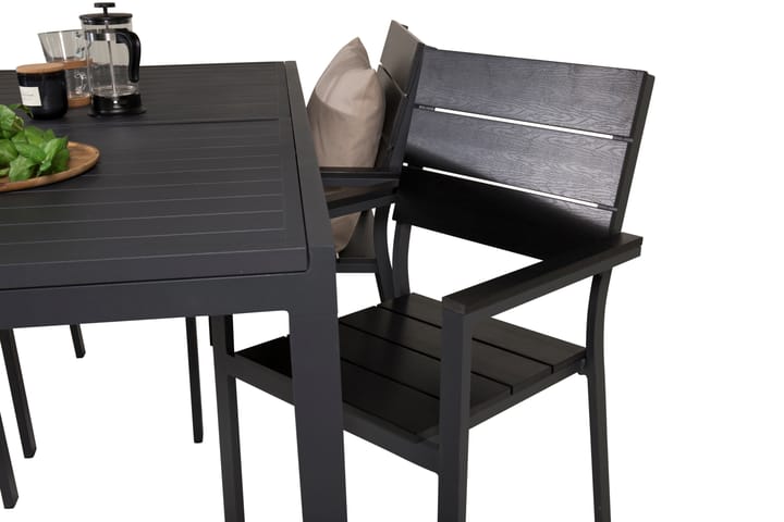 Ruokailuryhmä Marbella Jatk 160 cm 4 Levels tuolia Musta - Venture Home - Ruokailuryhmät ulos