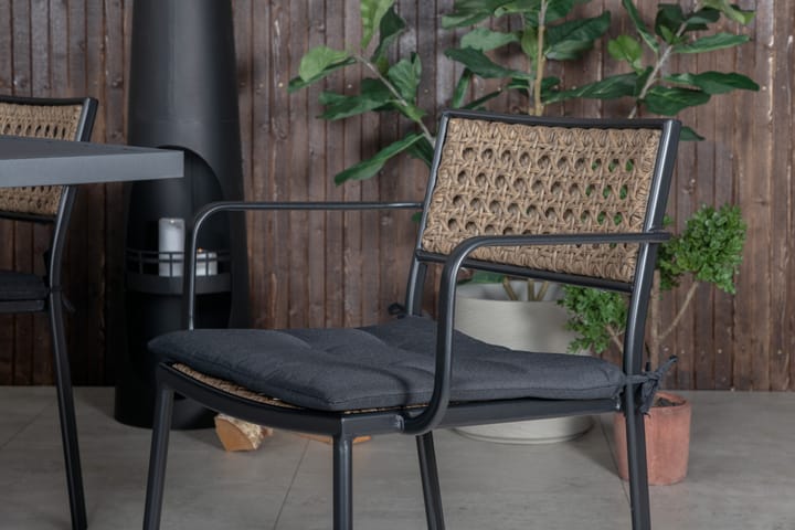 Ruokailuryhmä Marbella Jatkett 160 cm 6 Paola tuolia Musta - Venture Home - Ruokailuryhmät ulos