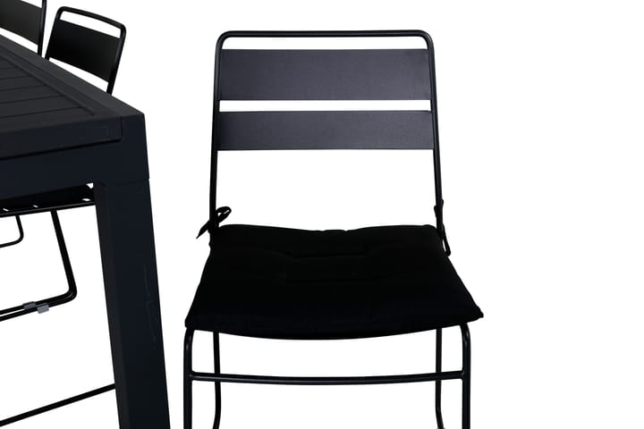 Ruokailuryhmä Marbella Jatkettava 160 cm 6 Lina tuolia Musta - Venture Home - Ruokailuryhmät ulos