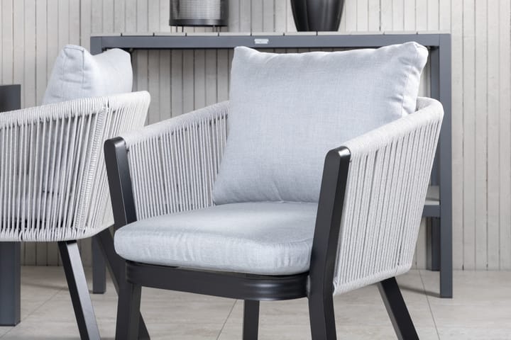 Ruokailuryhmä Marbella Jatkettava 240 cm 4 Virya tuolia Must - Venture Home - Ruokailuryhmät ulos