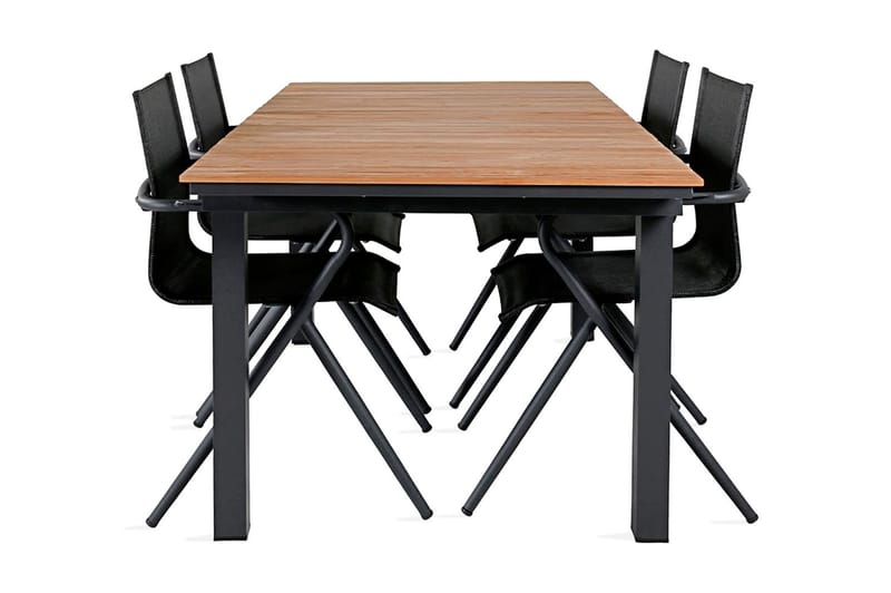 Ruokailuryhmä Mexico Jatk 160 cm 4 Alina tuolia, Musta/Keltainen