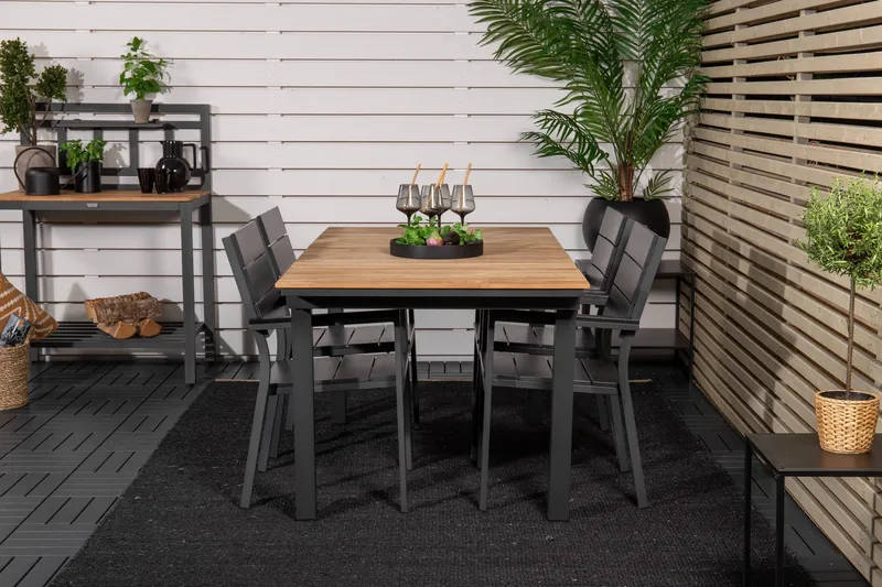 Ruokailuryhmä Mexico Jatk 160 cm 4 Levels tuolia, Antrasiitti