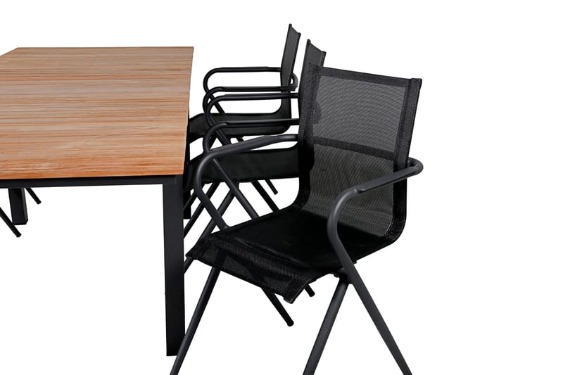 Ruokailuryhmä Mexico Jatk 160 cm 6 Alina tuolia - Ruskea/Valkoinen - Puutarhakalusteet - Ulkoryhmä - Ruokailuryhmät ulos