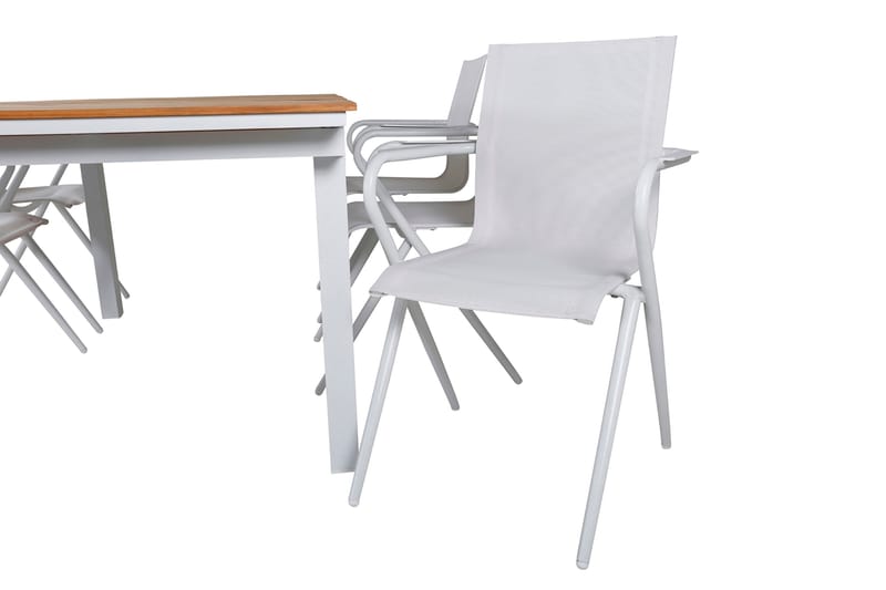 Ruokailuryhmä Mexico Jatk 180 cm 6 Alina tuolia - Ruskea/Valkoinen - Puutarhakalusteet - Ulkoryhmä - Ruokailuryhmät ulos