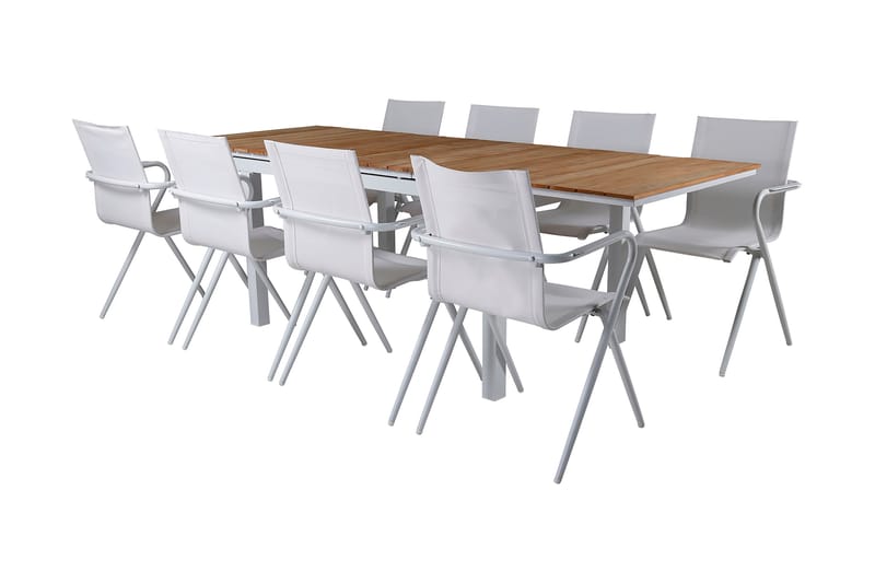 Ruokailuryhmä Mexico Jatk 180 cm 8 Alina tuolia - Musta/Harmaa - Puutarhakalusteet - Ulkoryhmä - Ruokailuryhmät ulos