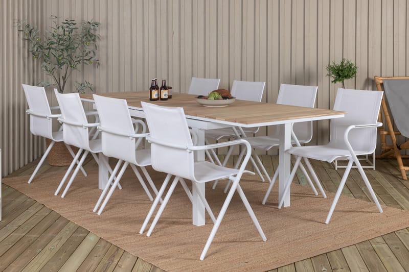 Ruokailuryhmä Mexico Jatk 180 cm 8 Alina tuolia - Musta/Harmaa - Puutarhakalusteet - Ulkoryhmä - Ruokailuryhmät ulos