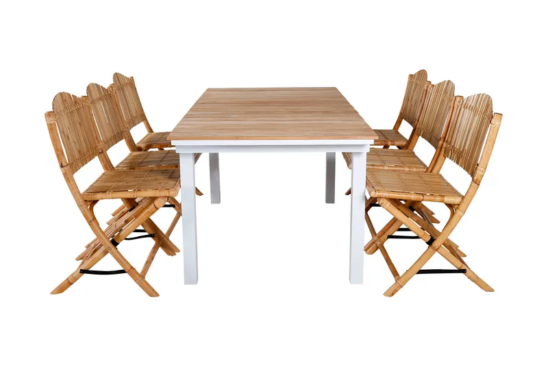 Ruokailuryhmä Mexico Jatkett 180-240 cm 6 Cane tuolia, Musta