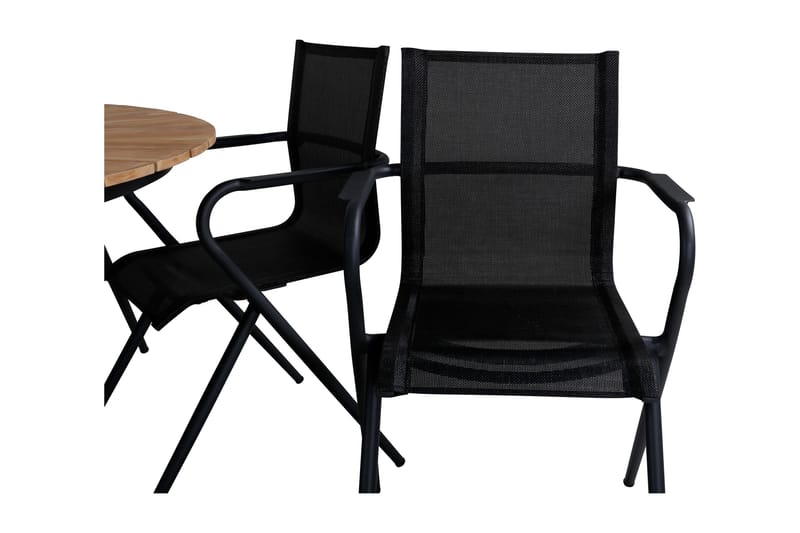 Ruokailuryhmä Mexico Pyöreä 140 cm 6 Alina tuolia - Musta/Luonnonväri - Puutarhakalusteet - Ulkoryhmä - Ruokailuryhmät ulos