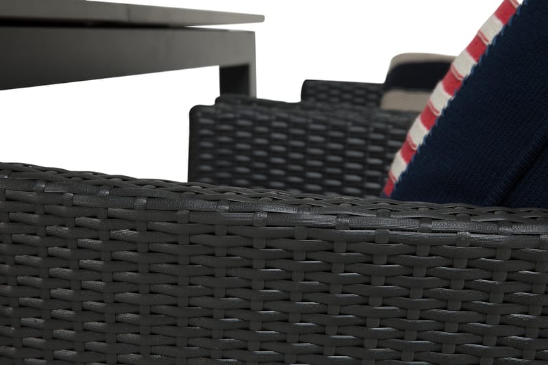 Ruokailuryhmä Monaco 152-210 + 4 Jenny Säädettävä Nojatuoli - Musta - Puutarhakalusteet - Ulkoryhmä - Ruokailuryhmät ulos