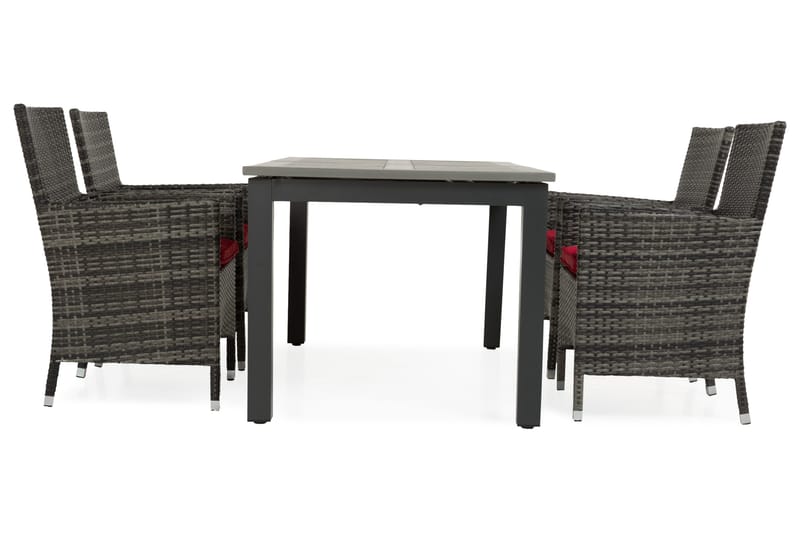 Ruokailuryhmä Monaco 152-210 + 4 Thor Nojatuoli - Musta/Harmaa - Puutarhakalusteet - Ulkoryhmä - Ruokailuryhmät ulos