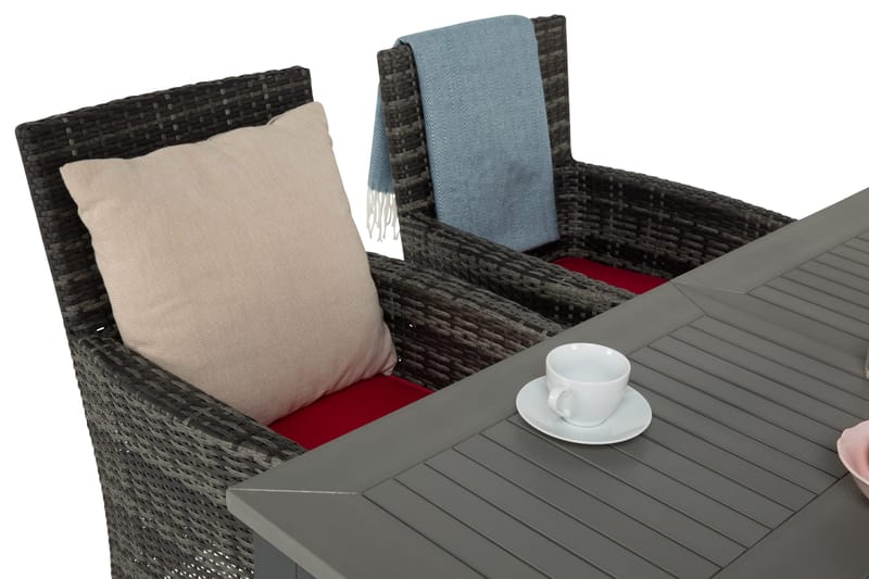 Ruokailuryhmä Monaco 152-210 + 4 Thor Nojatuoli - Musta/Harmaa - Puutarhakalusteet - Ulkoryhmä - Ruokailuryhmät ulos