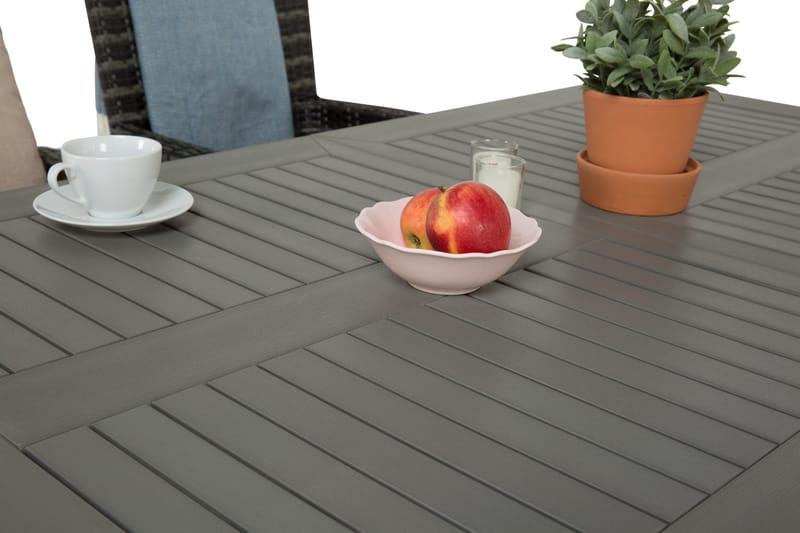 Ruokailuryhmä Monaco 152-210 + 4 Thor Nojatuoli - Musta/Harmaa - Puutarhakalusteet - Ulkoryhmä - Ruokailuryhmät ulos