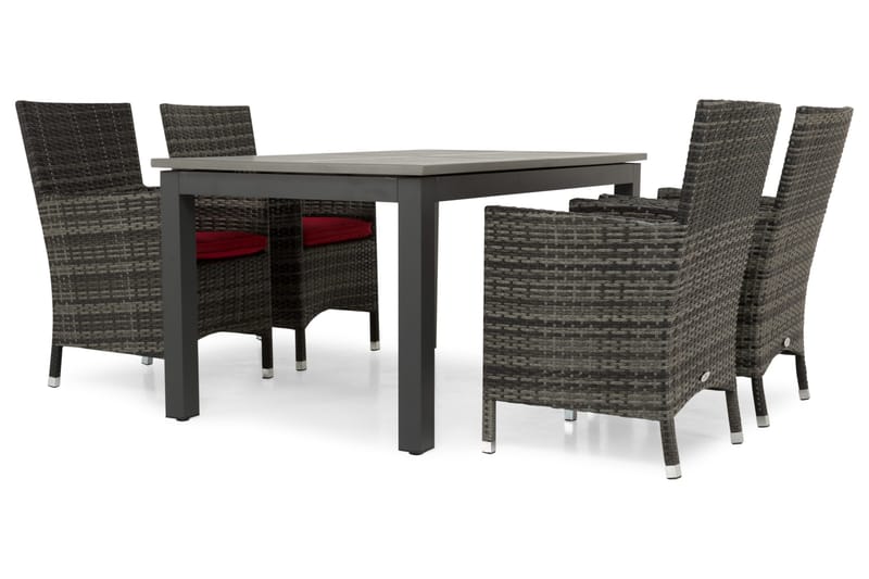 Ruokailuryhmä Monaco 152-210 + 4 Thor Nojatuoli - Musta/Harmaa - Puutarhakalusteet - Ulkoryhmä - Ruokailuryhmät ulos