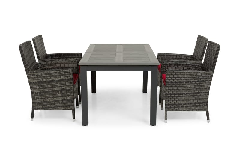 Ruokailuryhmä Monaco 152-210 + 4 Thor Nojatuoli, Musta/Harmaa