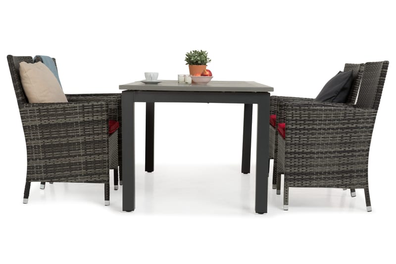 Ruokailuryhmä Monaco 152-210 + 4 Thor Nojatuoli - Musta/Harmaa - Puutarhakalusteet - Ulkoryhmä - Ruokailuryhmät ulos