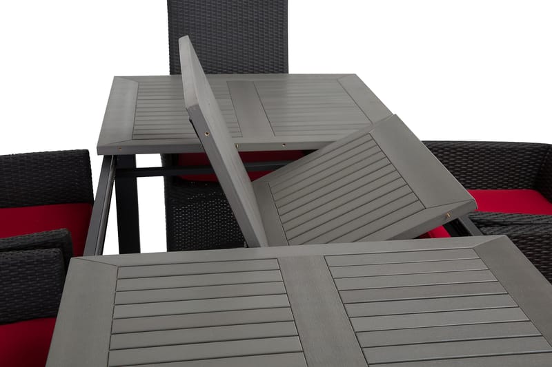 Ruokailuryhmä Monaco 152-210 + 6 Jenny Säädettävä Nojatuoli - Musta - Puutarhakalusteet - Ulkoryhmä - Ruokailuryhmät ulos