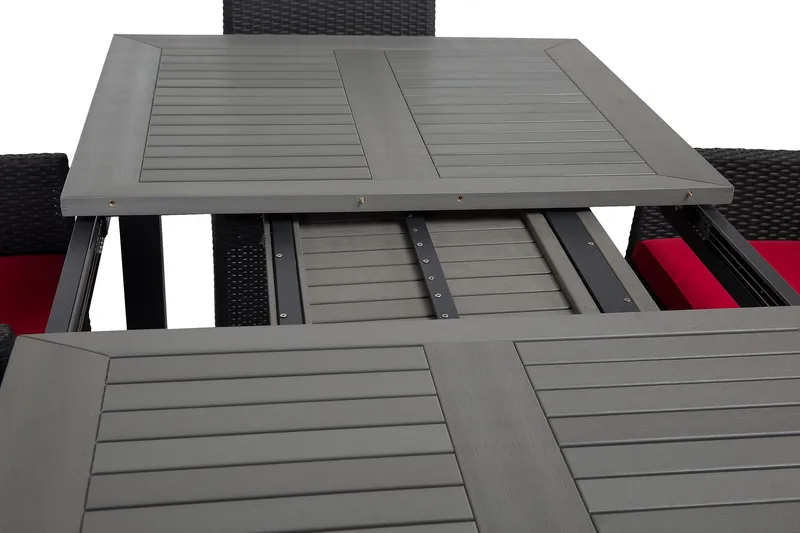 Ruokailuryhmä Monaco 152-210 + 6 Jenny Säädettävä Nojatuoli - Musta - Puutarhakalusteet - Ulkoryhmä - Ruokailuryhmät ulos